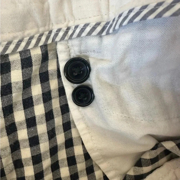 Lands End Gingham Pant Womens Navy White Straight Leg Size 10 - Picture 8 of 8